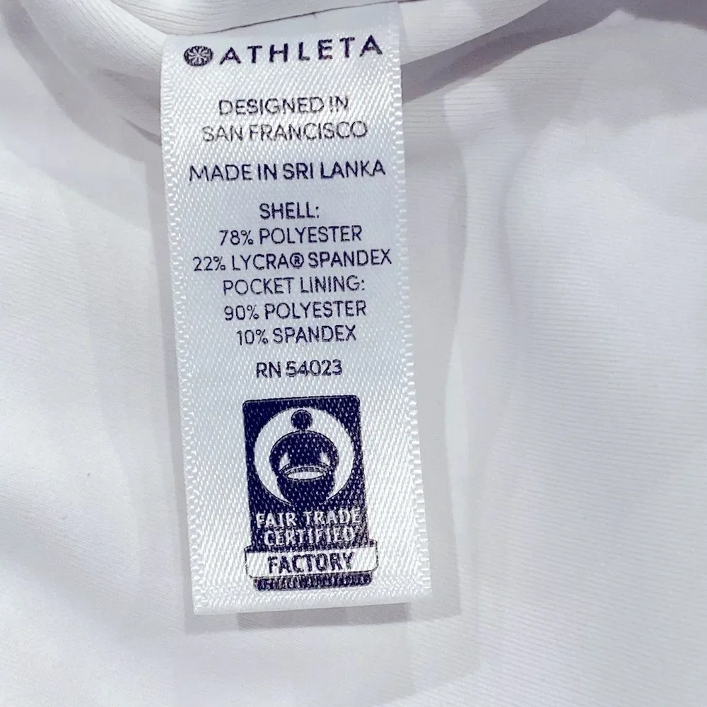Athleta Contender Laser Cut 7/8 Tight White Legging Side Pockets Medium